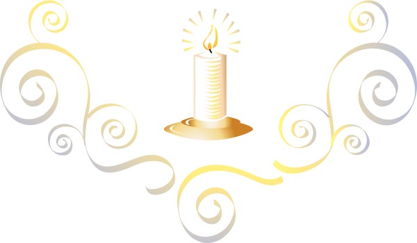 Colorful Candle with Flourish