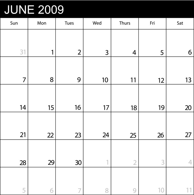 Calendar June 2009