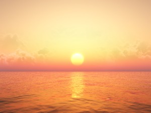 Sunset Over the Ocean Church Background
