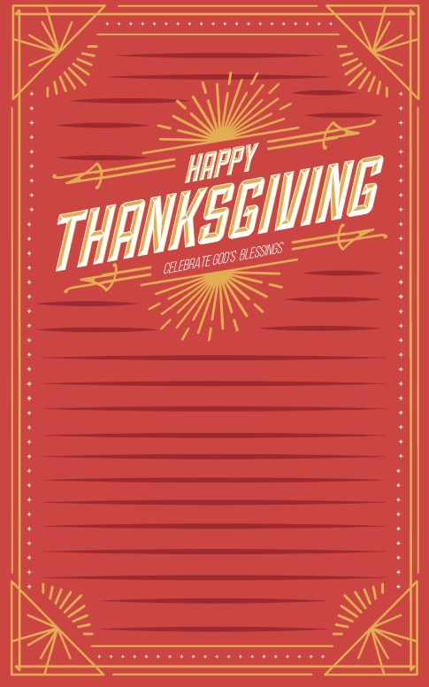 Bright Autumn Happy Thanksgiving Christian Bulletin