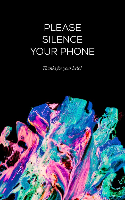 Please Silence Your Phone Color Splash Church Bulletin
