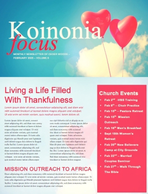 Celebrating Love Valentine's Day Church Newsletter