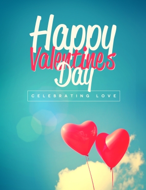 Celebrating Love Valentine's Day Church Flyer