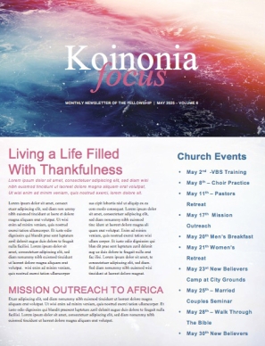 Jump In Baptism Church Newsletter