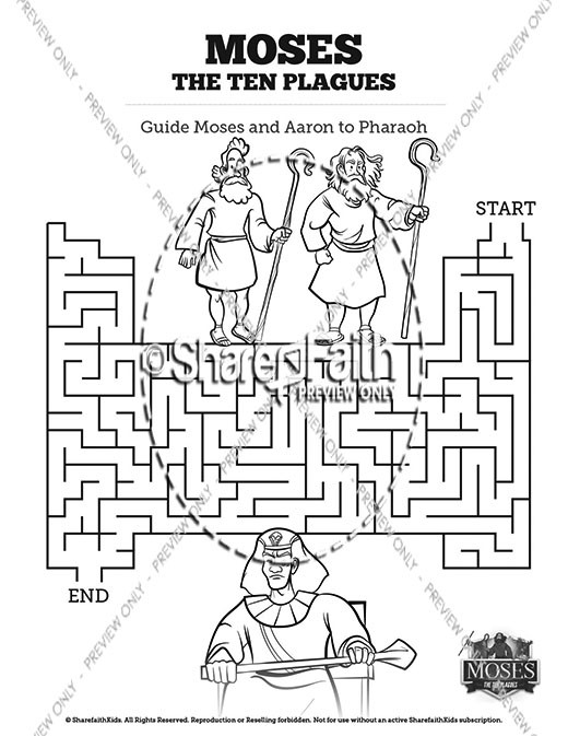 The Ten Plagues Bible Mazes