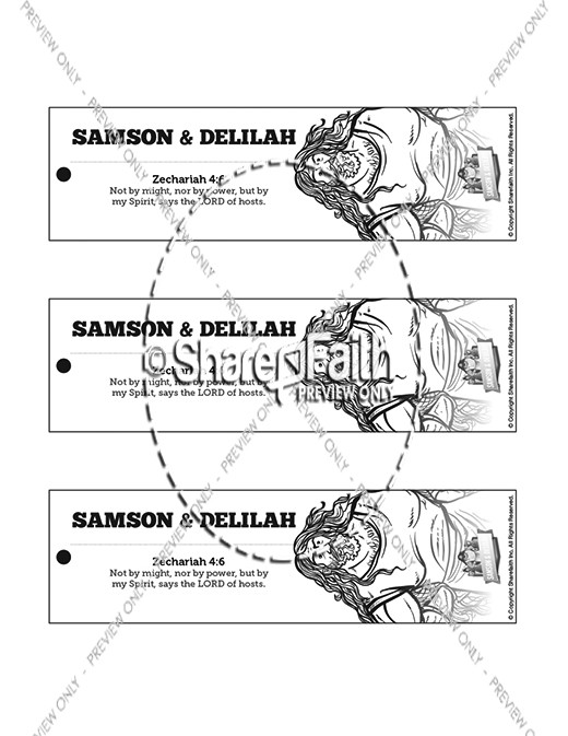 Samson and Delilah Bible Bookmarks