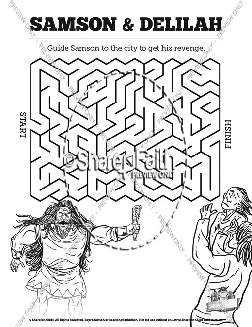 Samson and Delilah Bible Mazes