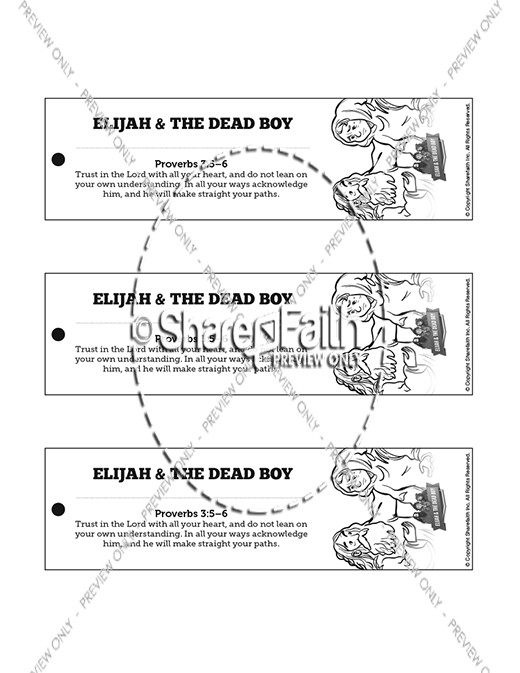 1 Kings 17 Elijah and the Widow Bible Bookmarks