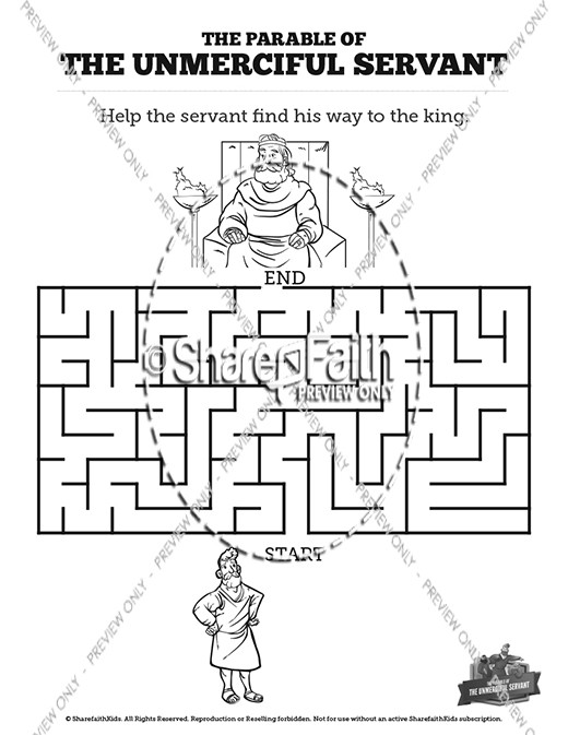 Matthew 18 The Parable of the Unforgiving Servant Bible Mazes