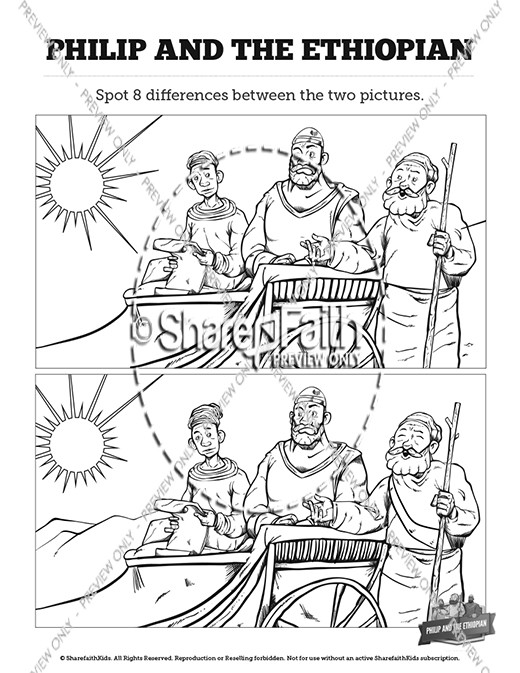 Acts 8 Philip and the Ethiopian Kids Spot The Difference
