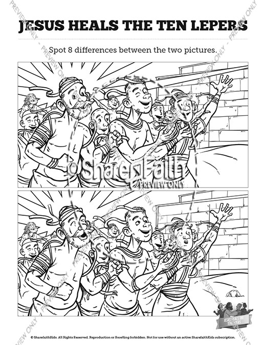 Luke 17 Ten lepers Kids Spot The Difference