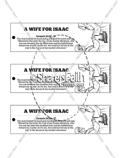 Genesis 24 Isaac and Rebekah Bible Bookmarks