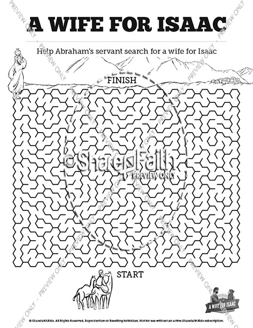 Genesis 24 Isaac and Rebekah Bible Mazes