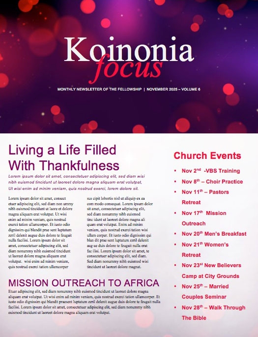 Advent A Season of Preparation Church Newsletter