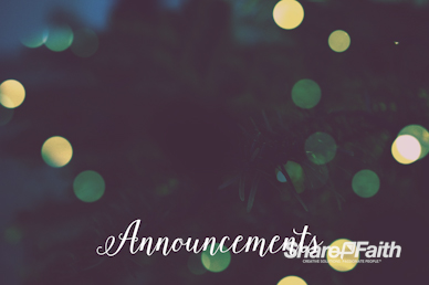 Christmas Tree Lights Church Announcements Video