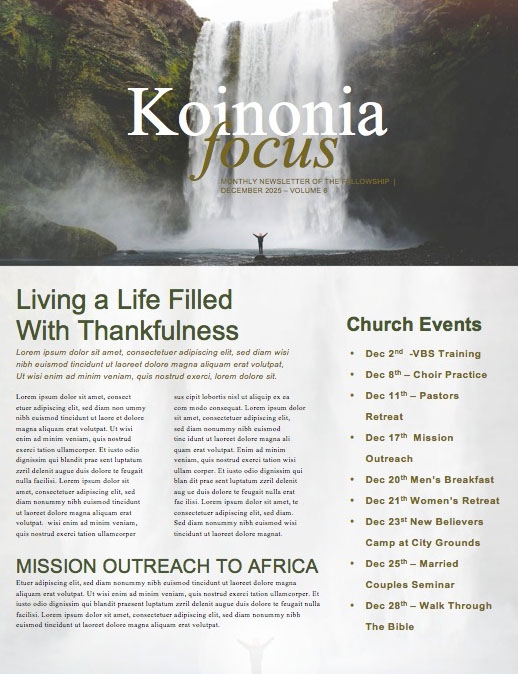 He Restores My Soul Church Newsletter