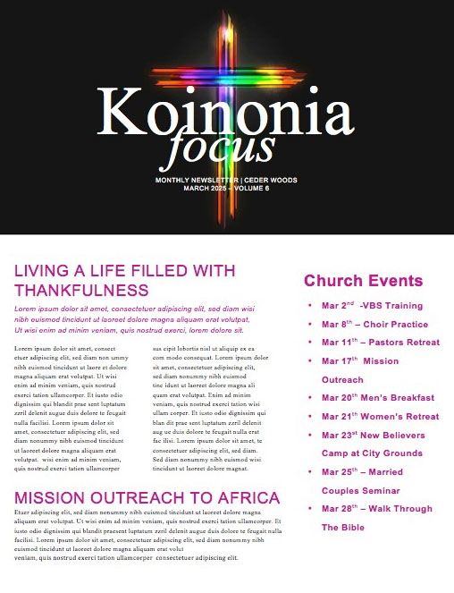 Easter Cross He Is Risen Newsletter