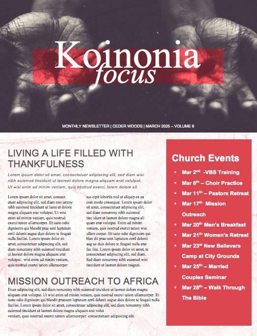 Jesus Paid It All Easter Church Newsletter