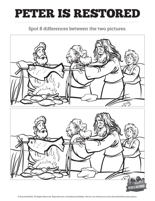John 21 Peter Is Restored Kids Spot the Difference
