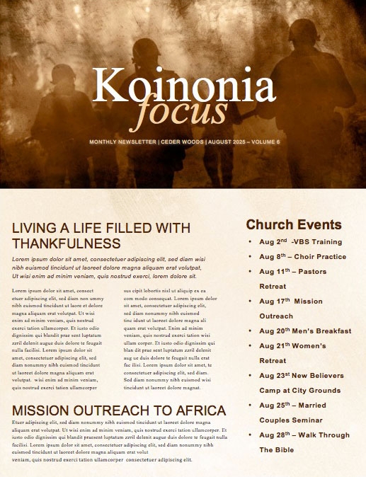 Spiritual Battle Church Newsletter Template