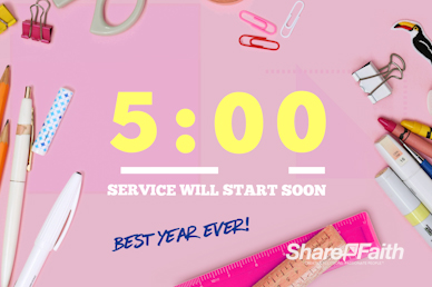 Back to School Supplies Church Countdown Video