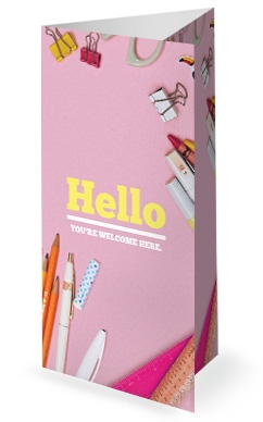 Back to School Supplies Church Tri Fold Bulletin