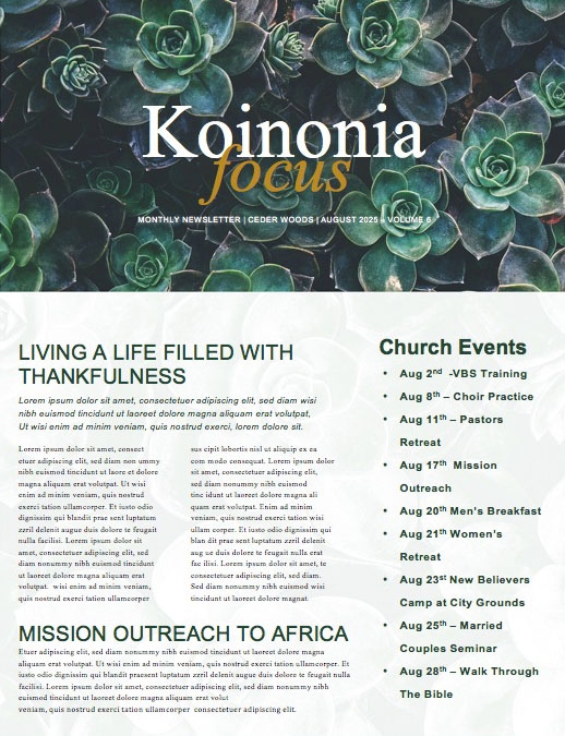 How Sweet The Sound Church Newsletter Template