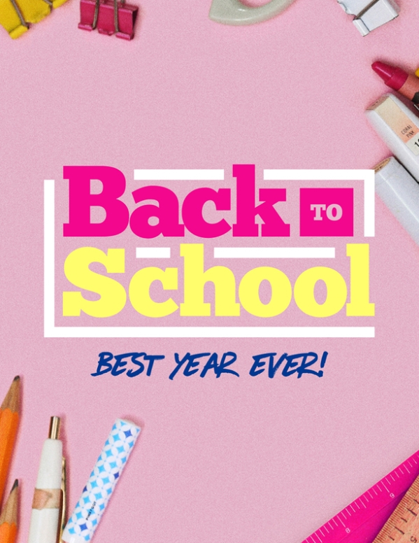 Back to School Supplies Church Flyer