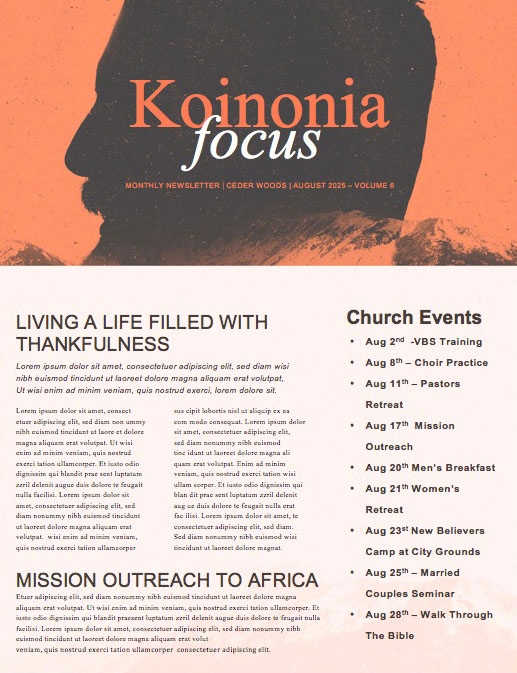 I Will Not Be Moved Church Newsletter Template