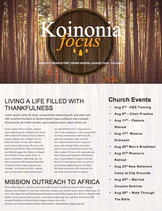 Fall Retreat Church Newsletter Template