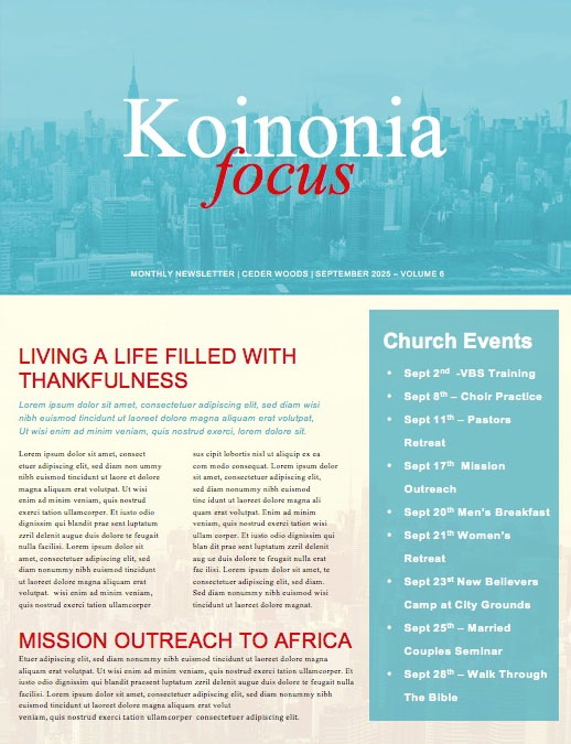Labor Day Church Newsletter Template