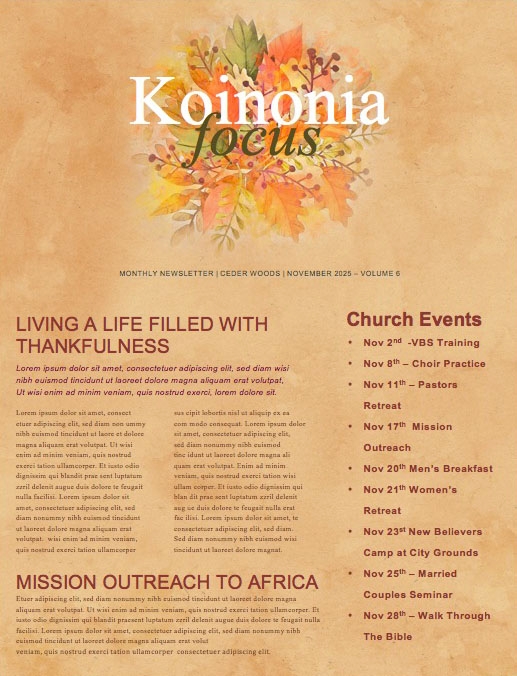 Choose Joy Church Newsletter Template