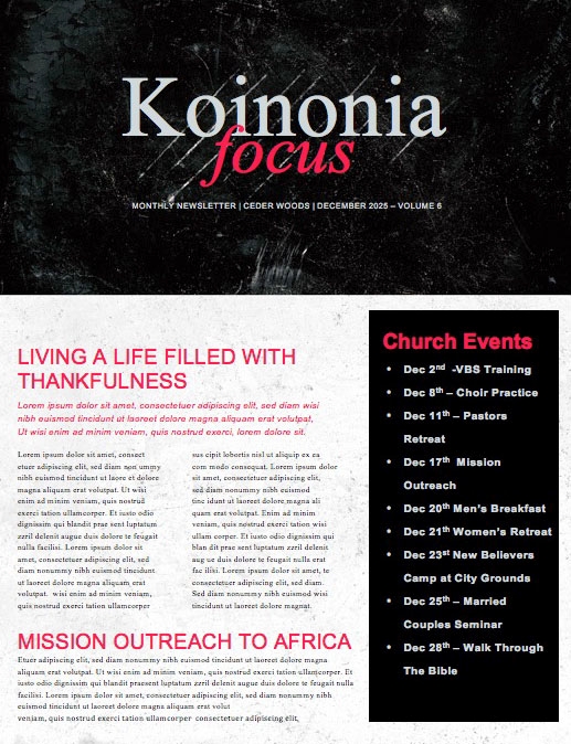 Seven Deadly Sins Church Newsletter Template