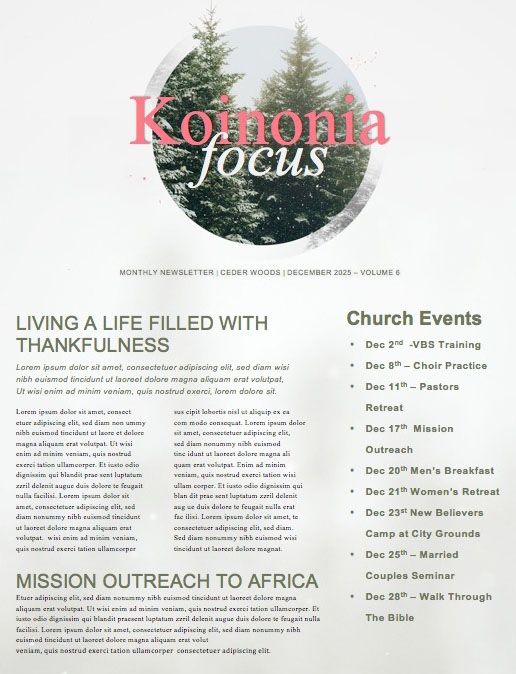 Give The Gift Of Hope Christmas Newsletter