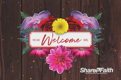 Valentine's Day Floral Church Welcome Motion Graphic