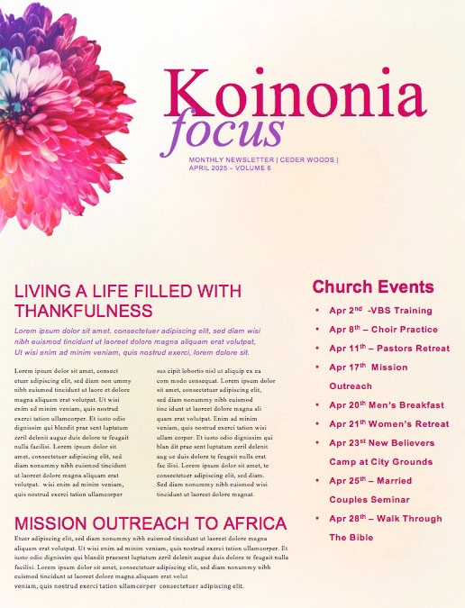 Women's Bible Study Church Newsletter