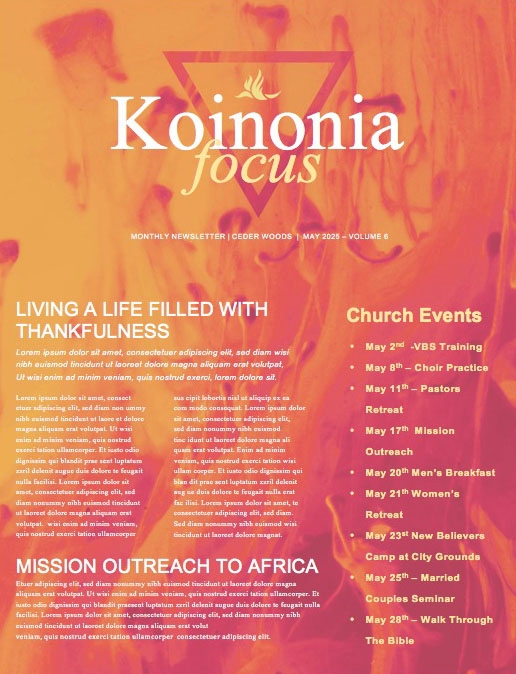 Pentecost Sunday Church Newsletter Template