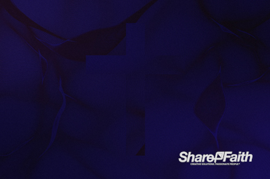 Dark Blue Particle Wave Cross Worship Background Video