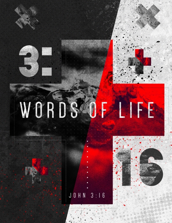 Words of Life John 3:16 Church Flyer Template
