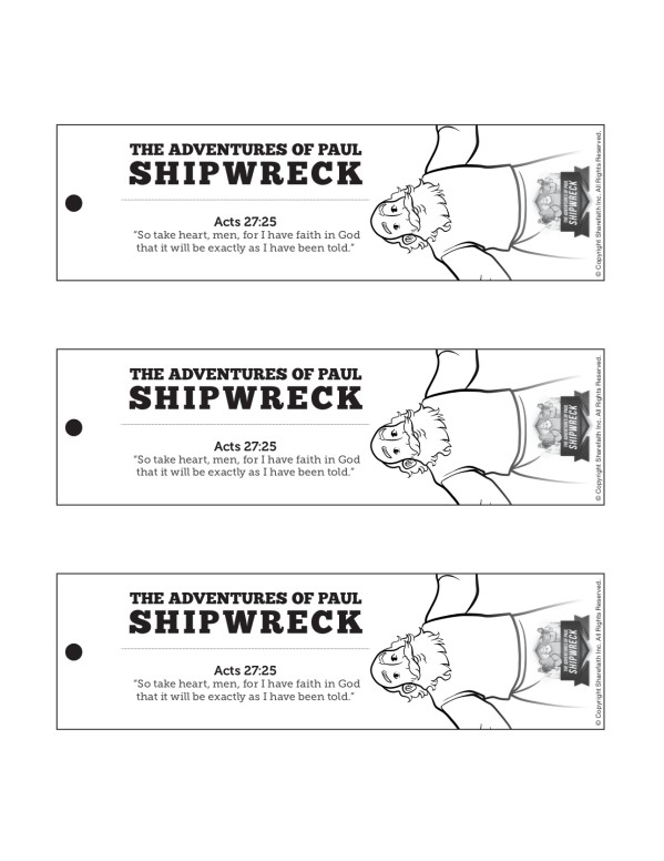 Acts 27 Shipwreck Bible Bookmarks