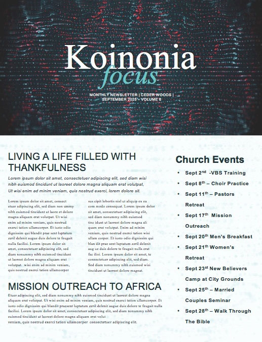 Noise Sermon Newsletter Template