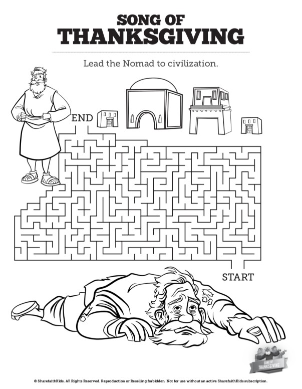 Psalm 107 Song of Thanksgiving Bible Mazes