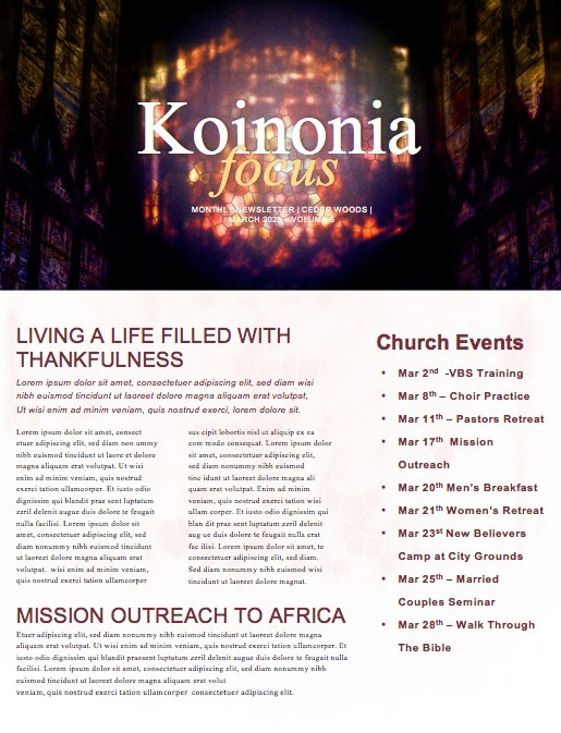 Dangerous Prayers Church Newsletter Template