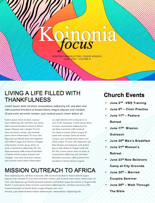 Graduation Sunday Abstract Newsletter Design