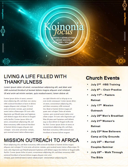 Vacation Bible School Newsletter Design