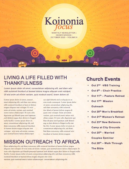 Trunk or Treat Church Newsletter