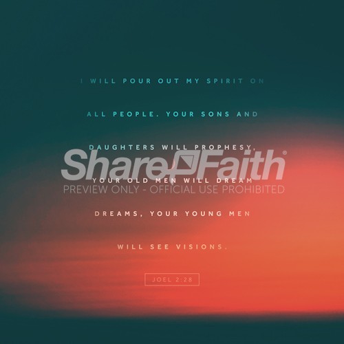 Joel 2:28 Visions Bible Verse Orange Social Media Graphic
