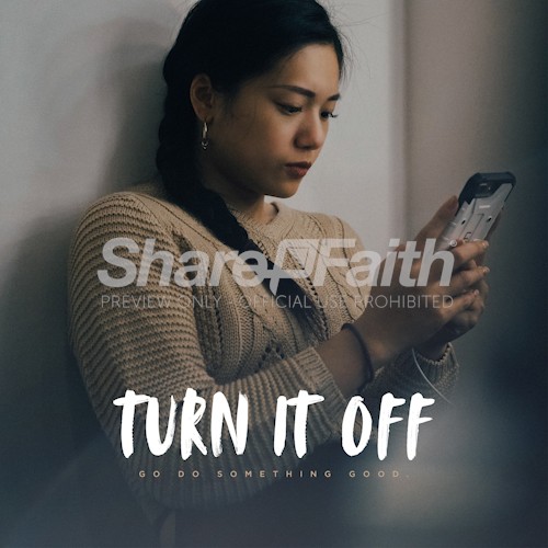 Turn Off Phone Girl Technology Social Media Graphic