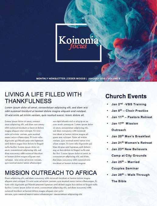 Best Year Ever Church Newsletter
