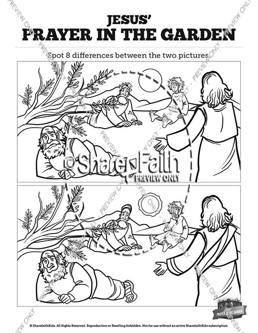 Matthew 26 Prayer in the Garden Spot the Differences